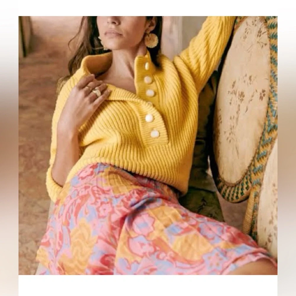 Sezane Lucas Jumper yellow xs - Picture 2 of 9